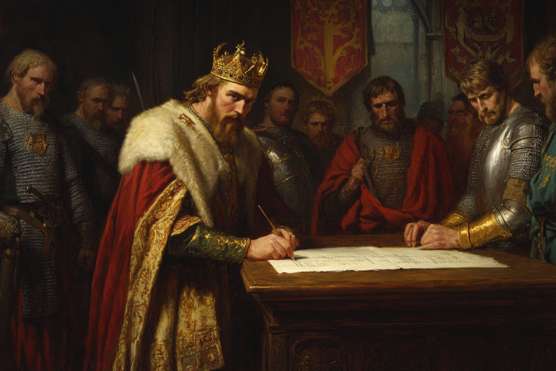 Juan sin Tierra firmando la carta magna