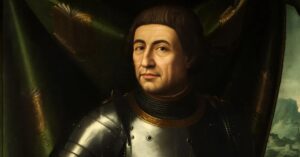 Oleo con retrato de Alfonso V de Aragón obra de por Juan de Juanes.