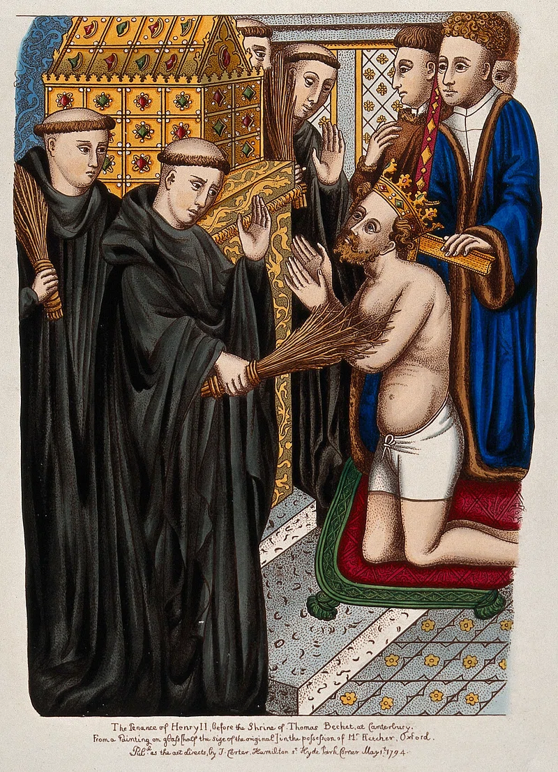 Enrique II siendo flagelado en penitencia por lo ocurrido con Santo Tomás Becket Enrique II siendo flagelado en penitencia por lo ocurrido con Santo Tomás Becket