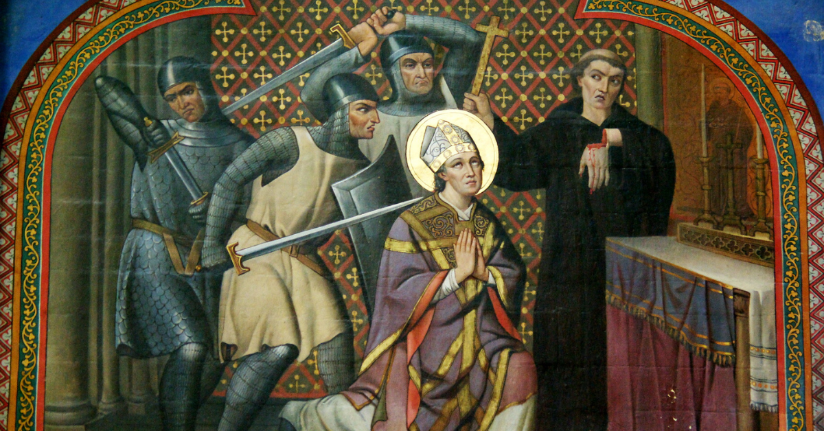 Soldados atacando a Tomás Becket