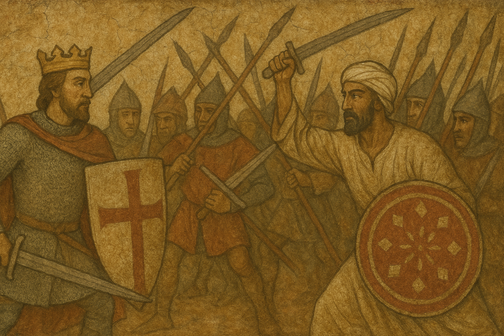 pintura mural que representa la Batalla de Portopí