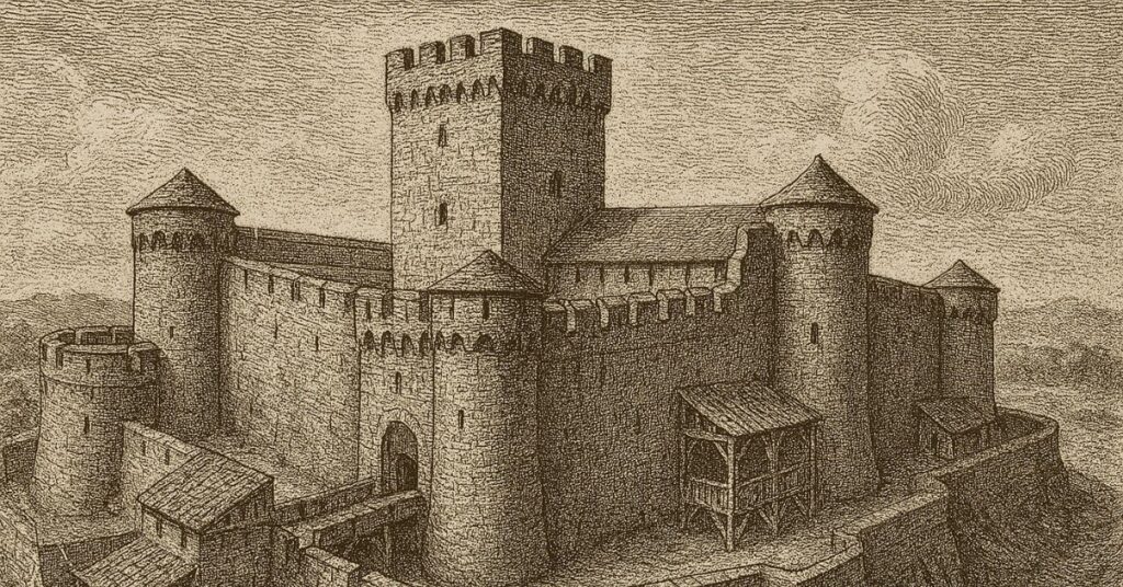 Reconstrucción imaginaria del castillo de Amaiur