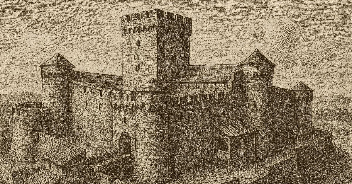 Reconstrucción imaginaria del castillo de Amaiur