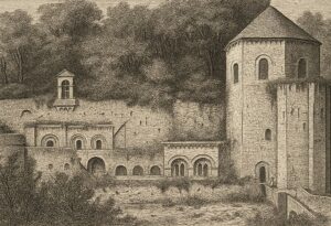grabado de la abadía de Marmoutier
