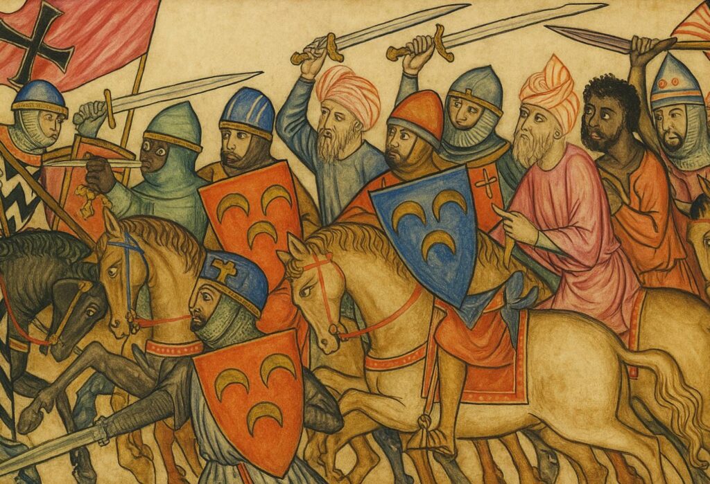fresco que representa el asedio de Barbastro