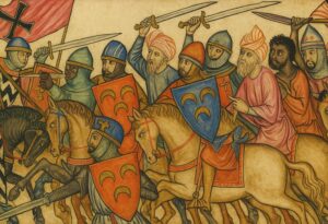 fresco que representa el asedio de Barbastro