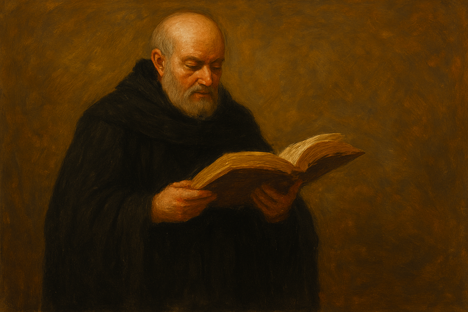 pintura al óleo que representa a Beda el Venerable