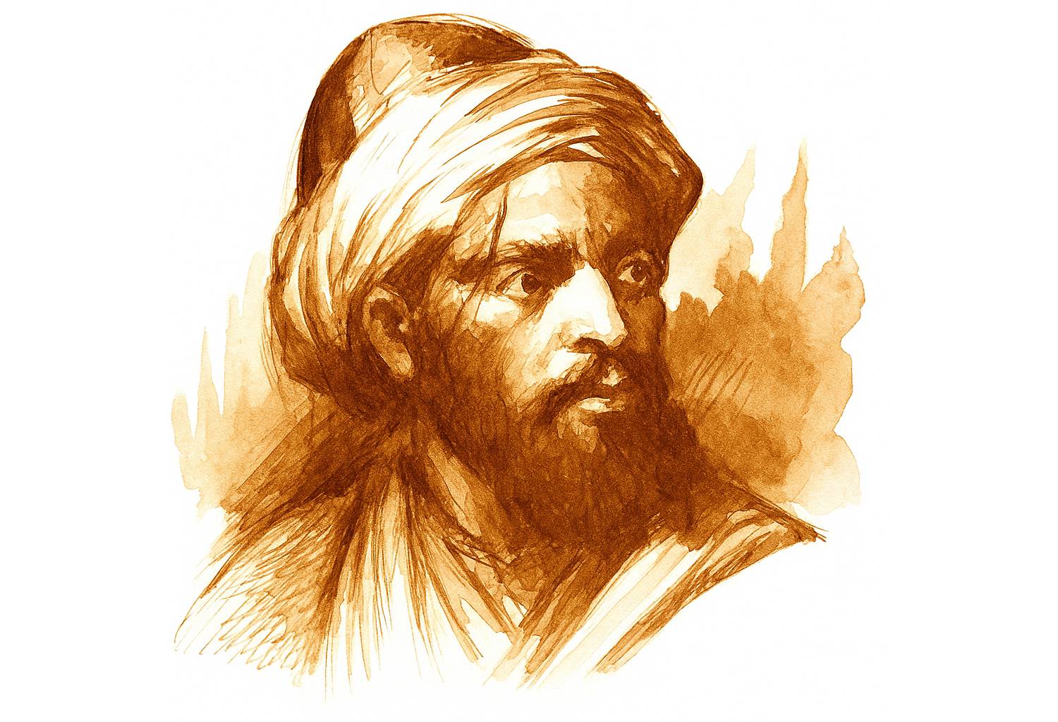 grabado con retrato de Omar Ben Hafsun