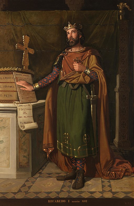 Retrato de Recaredo I ubicado en el Museo del Prado. Obra de Dióscoro Puebla.