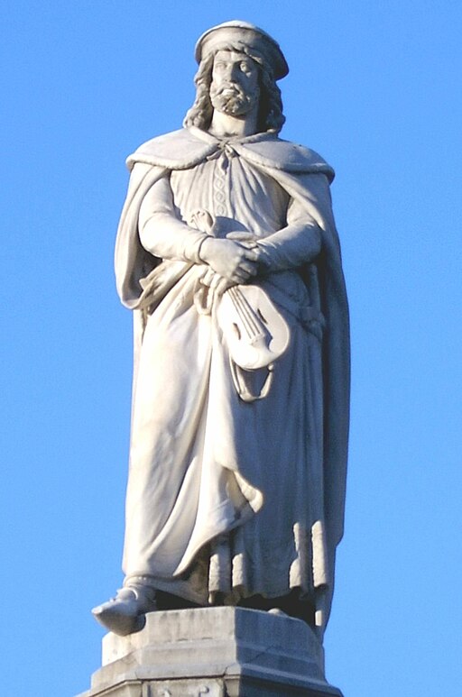 Estatua que representa a Walther von der Vogelweide. Obra de Heinrich Natter. Fotografía de Christoph Federer (Fedi), CC BY-SA 3.0, via Wikimedia Commons