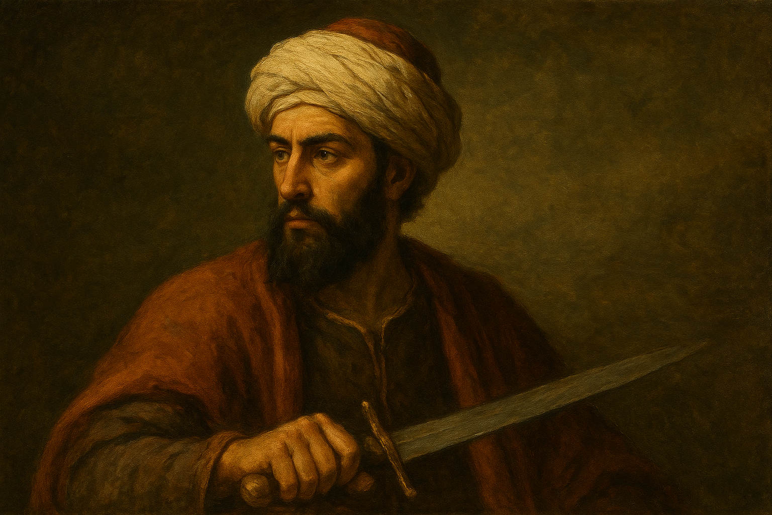 Pintura al óleo que representa a Zengi